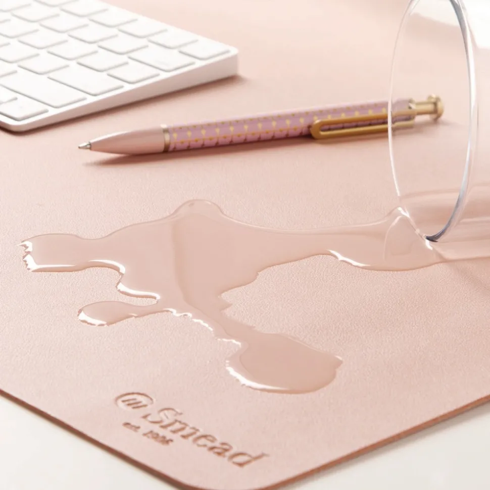 Smead 31.5 in. x 15.7 in. Vegan Leather Desk Pads - Light Pink