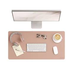 Smead 31.5 in. x 15.7 in. Vegan Leather Desk Pads - Light Pink