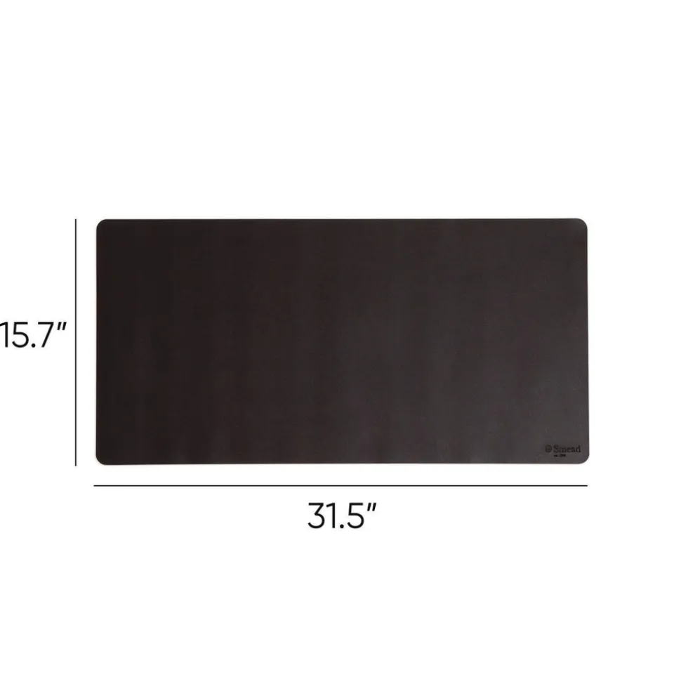 Smead 31.5 in. x 15.7 in. Vegan Leather Desk Pads - Charcoal