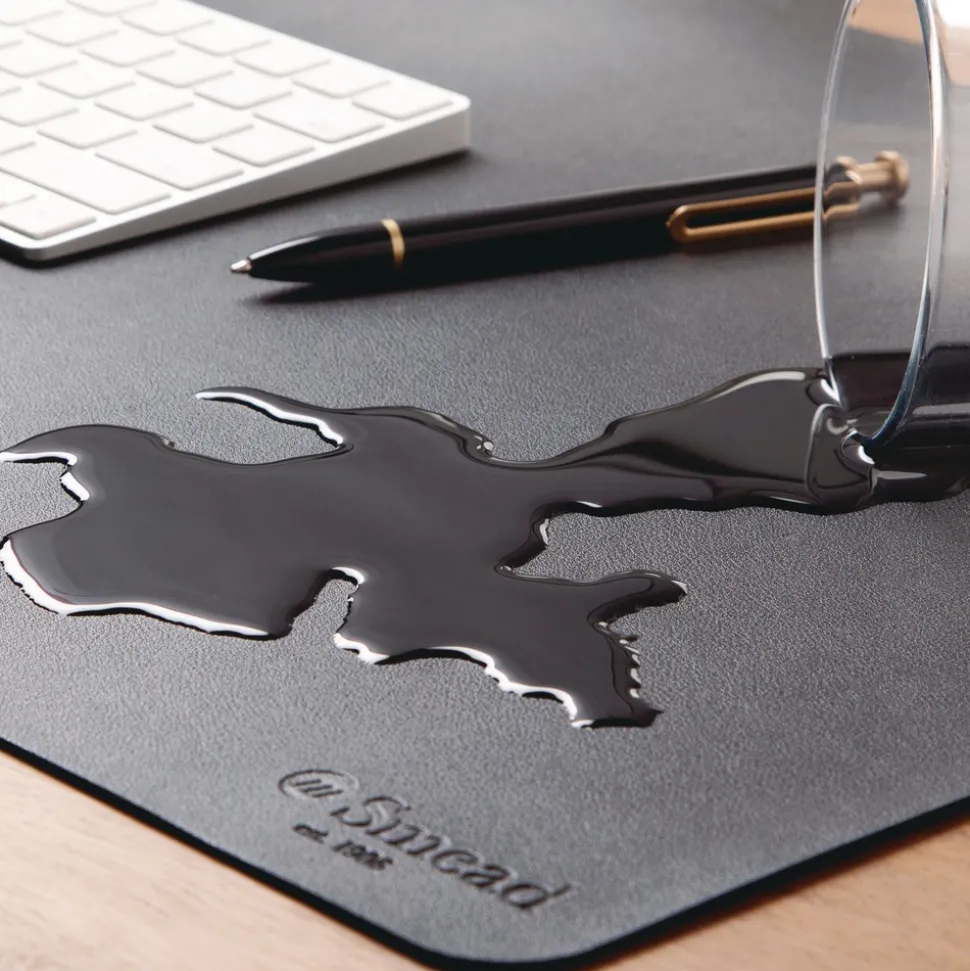 Smead 31.5 in. x 15.7 in. Vegan Leather Desk Pads - Charcoal