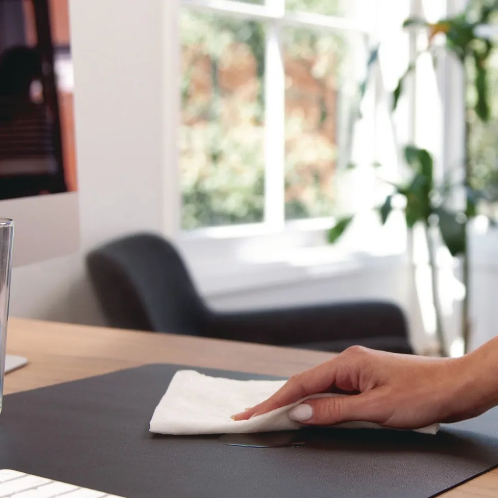 Smead 31.5 in. x 15.7 in. Vegan Leather Desk Pads - Charcoal