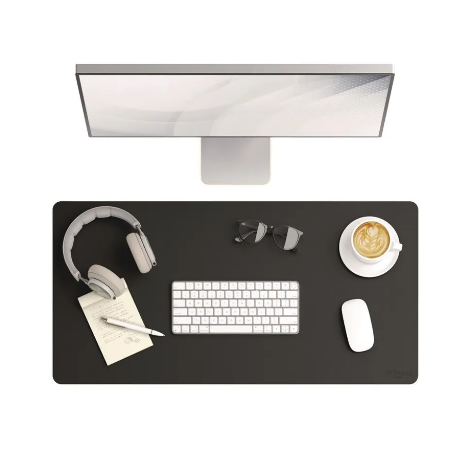 Smead 31.5 in. x 15.7 in. Vegan Leather Desk Pads - Charcoal