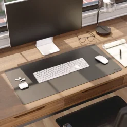 Smead 31.5 in. x 15.7 in. Vegan Leather Desk Pads - Charcoal