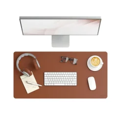 Smead 31.5 in. x 15.7 in. Vegan Leather Desk Pads - Brown