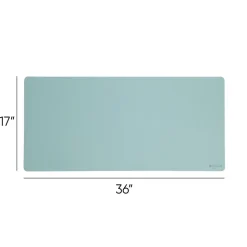 Smead 36 in. x 17 in. Vegan Leather Desk Pads - Light Blue