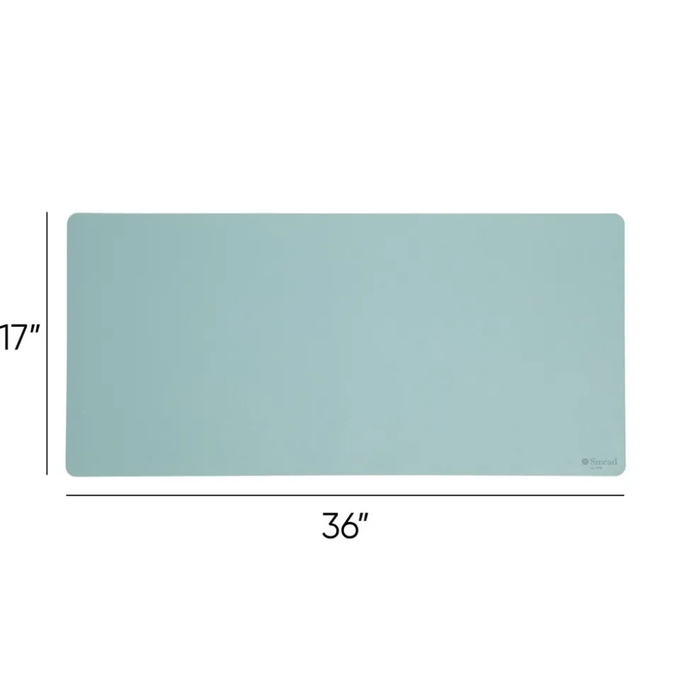 Smead 36 in. x 17 in. Vegan Leather Desk Pads - Light Blue