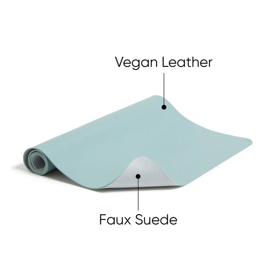 Smead 36 in. x 17 in. Vegan Leather Desk Pads - Light Blue
