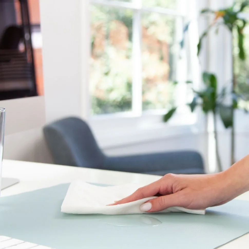 Smead 36 in. x 17 in. Vegan Leather Desk Pads - Light Blue