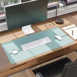 Smead 36 in. x 17 in. Vegan Leather Desk Pads - Light Blue