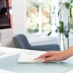 Smead 31.5 in. x 15.7 in. Vegan Leather Desk Pads - Light Blue