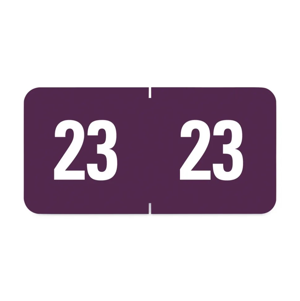 Smead 0.5 in. x 1 in. Yearly End Tab 23 File Folder Labels - Purple (250/Pack)