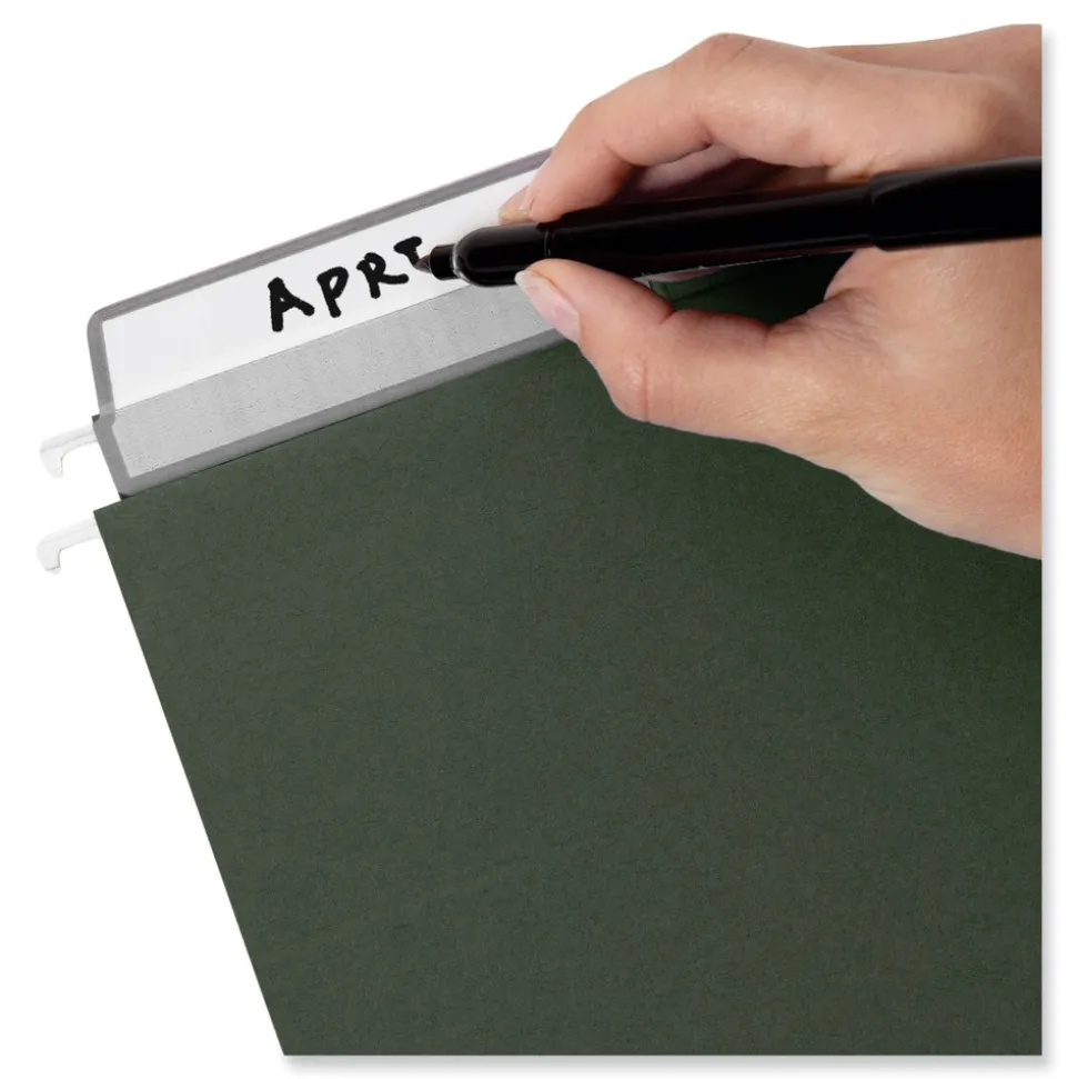 Smead 100 Percent Recycled Letter Size Hanging File Folders with ProTab Kit - Standard Green (1-Kit)