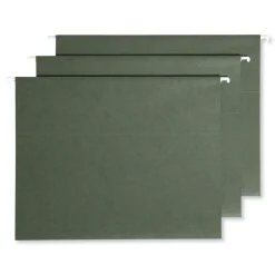 Smead 100 Percent Recycled Letter Size Hanging File Folders with ProTab Kit - Standard Green (1-Kit)