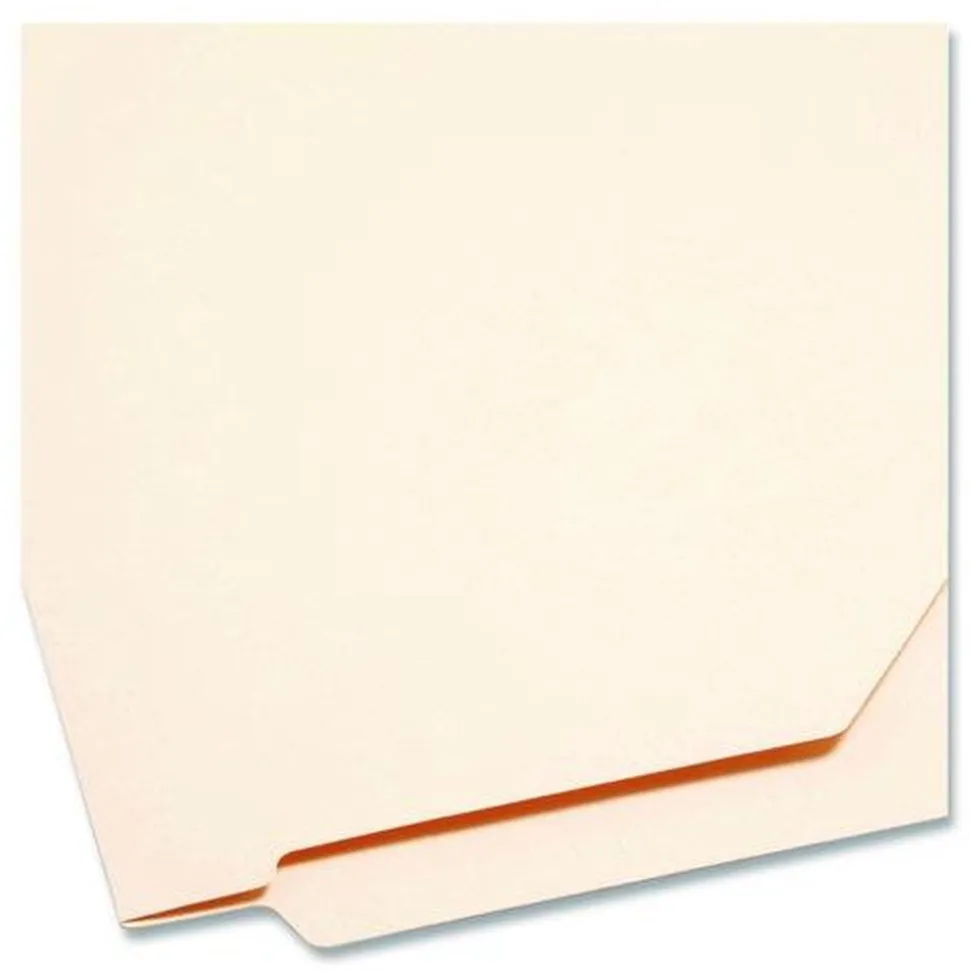 Smead 11 Point Straight Tab End Tab Jackets with Reinforced Tabs - Legal, Manila (100/Box)