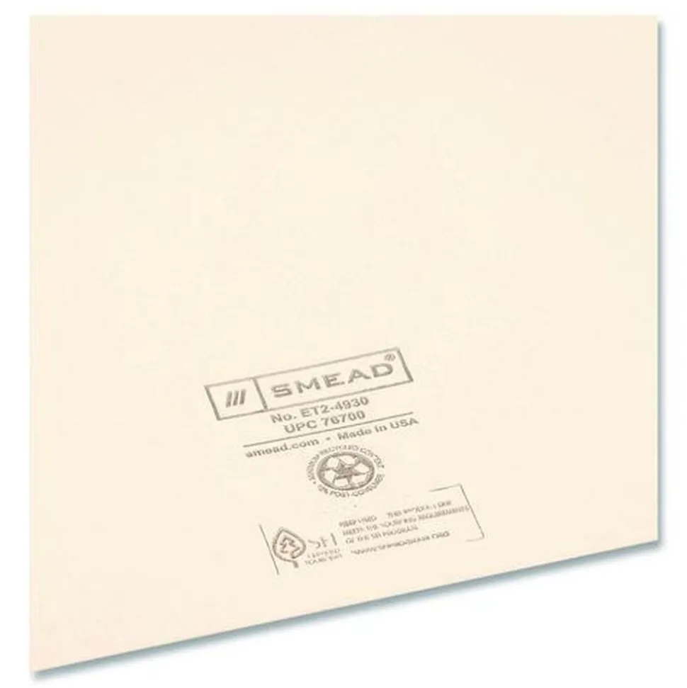 Smead 11 Point Straight Tab End Tab Jackets with Reinforced Tabs - Legal, Manila (100/Box)