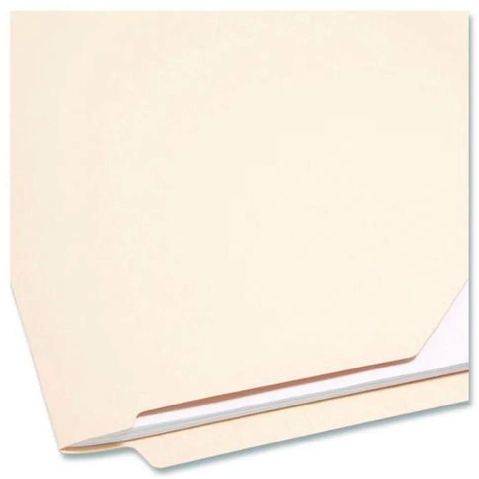 Smead 11 Point Straight Tab End Tab Jackets with Reinforced Tabs - Legal, Manila (100/Box)