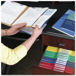 Smead 6 SafeSHIELD Fasteners 2 Dividers Legal Size 6-Section Pressboard Top Tab Pocket Classification Folders - Dark Blue (10/Box)