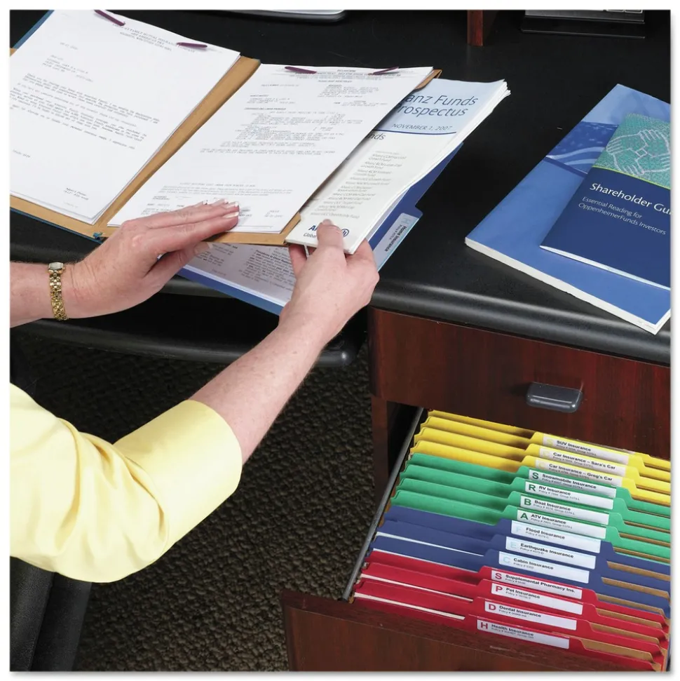 Smead 6 SafeSHIELD Fasteners 2 Dividers Legal Size 6-Section Pressboard Top Tab Pocket Classification Folders - Dark Blue (10/Box)