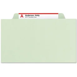 Smead 8 SafeSHIELD Fasteners 2/5-Cut Tabs 3 Dividers Letter Size Pressboard Classification Folders - Gray-Green (10/Box)