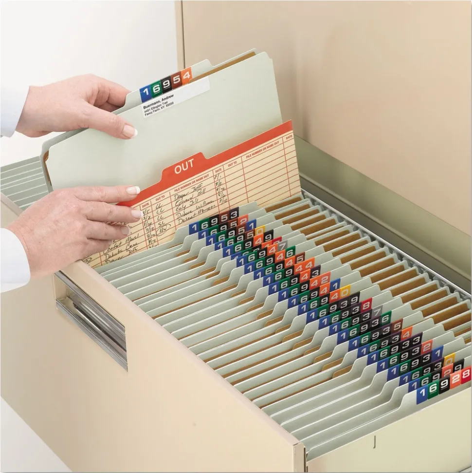 Smead 8 SafeSHIELD Fasteners 2/5-Cut Tabs 3 Dividers Letter Size Pressboard Classification Folders - Gray-Green (10/Box)
