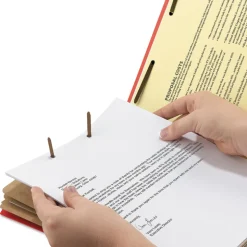 Smead 8 SafeSHIELD Fasteners 3 Dividers Letter Size Eight-Section Pressboard Top Tab Classification Folders - Bright Red (10/Box)