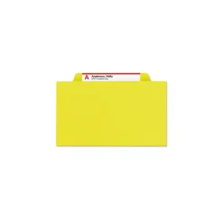 Smead 6 SafeSHIELD Fasteners 2 Dividers Letter Size 6-Section Pressboard Top Tab Pocket Classification Folders - Yellow (10/Box)