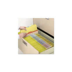 Smead 6 SafeSHIELD Fasteners 2 Dividers Letter Size 6-Section Pressboard Top Tab Pocket Classification Folders - Yellow (10/Box)