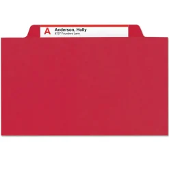 Smead 6 SafeSHIELD Fasteners 2 Dividers Letter Size 6-Section Pressboard Top Tab Pocket Classification Folders - Bright Red (10/Box)