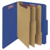Smead 8 SafeSHIELD Fasteners 3 Dividers Letter Size Eight-Section Pressboard Top Tab Classification Folders - Dark Blue (10/Box)