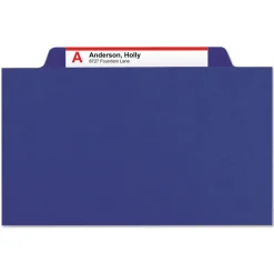 Smead 8 SafeSHIELD Fasteners 3 Dividers Letter Size Eight-Section Pressboard Top Tab Classification Folders - Dark Blue (10/Box)