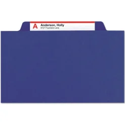 Smead 6 SafeSHIELD Fasteners 2 Dividers Letter Size 6-Section Pressboard Top Tab Pocket Classification Folders - Dark Blue (10/Box)