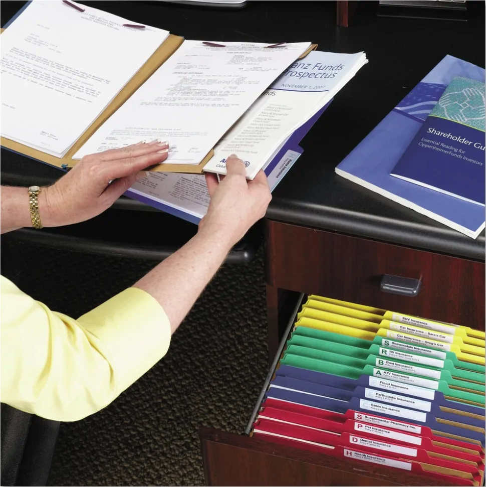 Smead 6 SafeSHIELD Fasteners 2 Dividers Letter Size 6-Section Pressboard Top Tab Pocket Classification Folders - Dark Blue (10/Box)