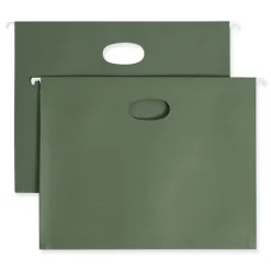Smead 1 Section 3.5 in. Capacity Letter Size Hanging Pockets with Full-Height Gusset - Standard Green (10/Box)