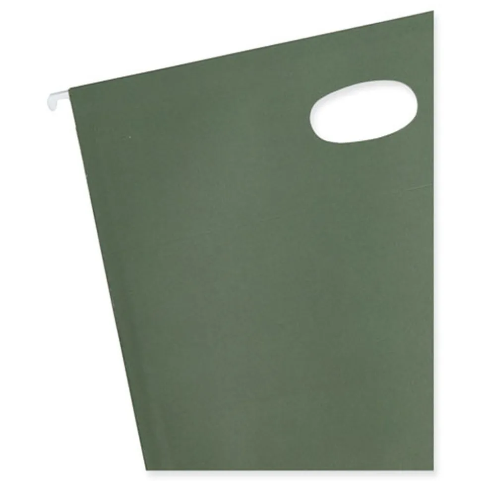 Smead 1 Section 3.5 in. Capacity Letter Size Hanging Pockets with Full-Height Gusset - Standard Green (10/Box)