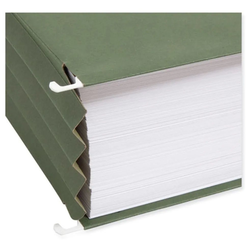 Smead 1 Section 3.5 in. Capacity Letter Size Hanging Pockets with Full-Height Gusset - Standard Green (10/Box)