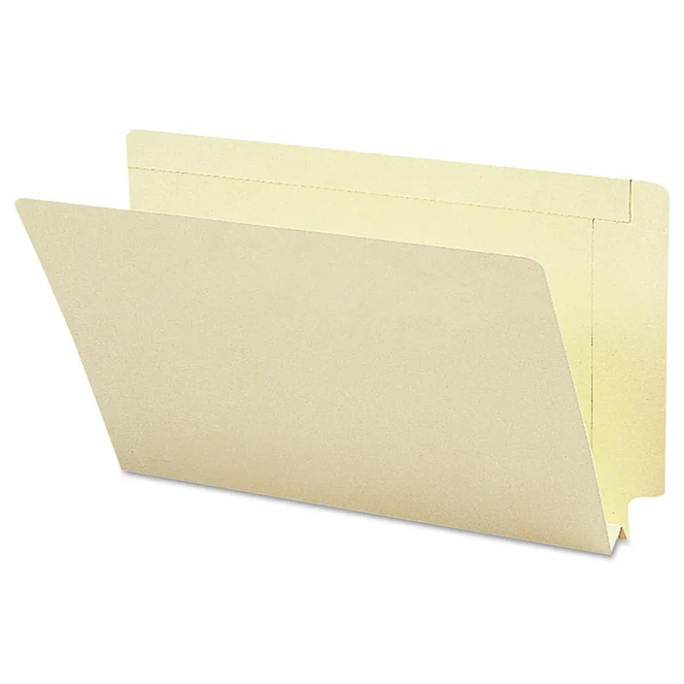 Smead 27275 Straight Tabs Legal Size 1.5 in. Expansion Heavyweight End Tab Expansion Folders - Manila (50/Box)