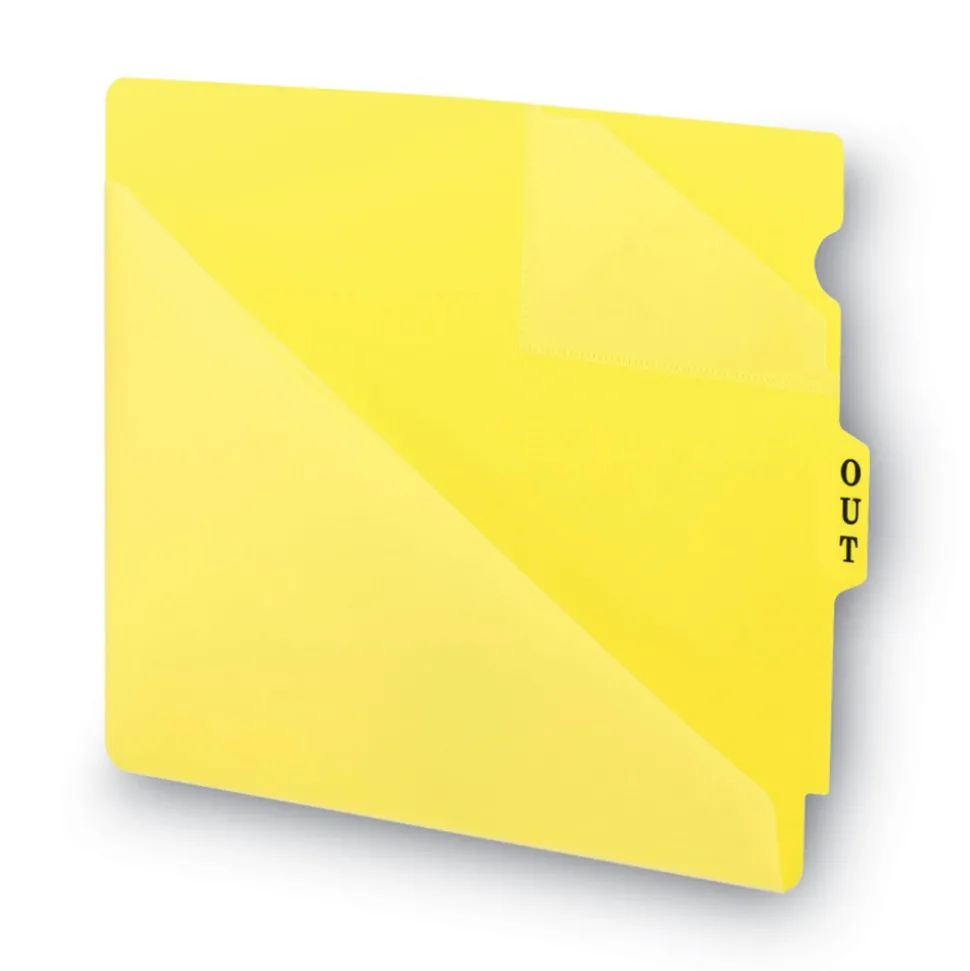 Smead 8.5 x 11 Two-Pocket Style End Tab Poly Out Guides - Yellow (50/Box)
