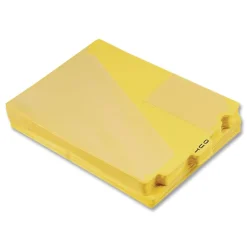 Smead 8.5 x 11 Two-Pocket Style End Tab Poly Out Guides - Yellow (50/Box)