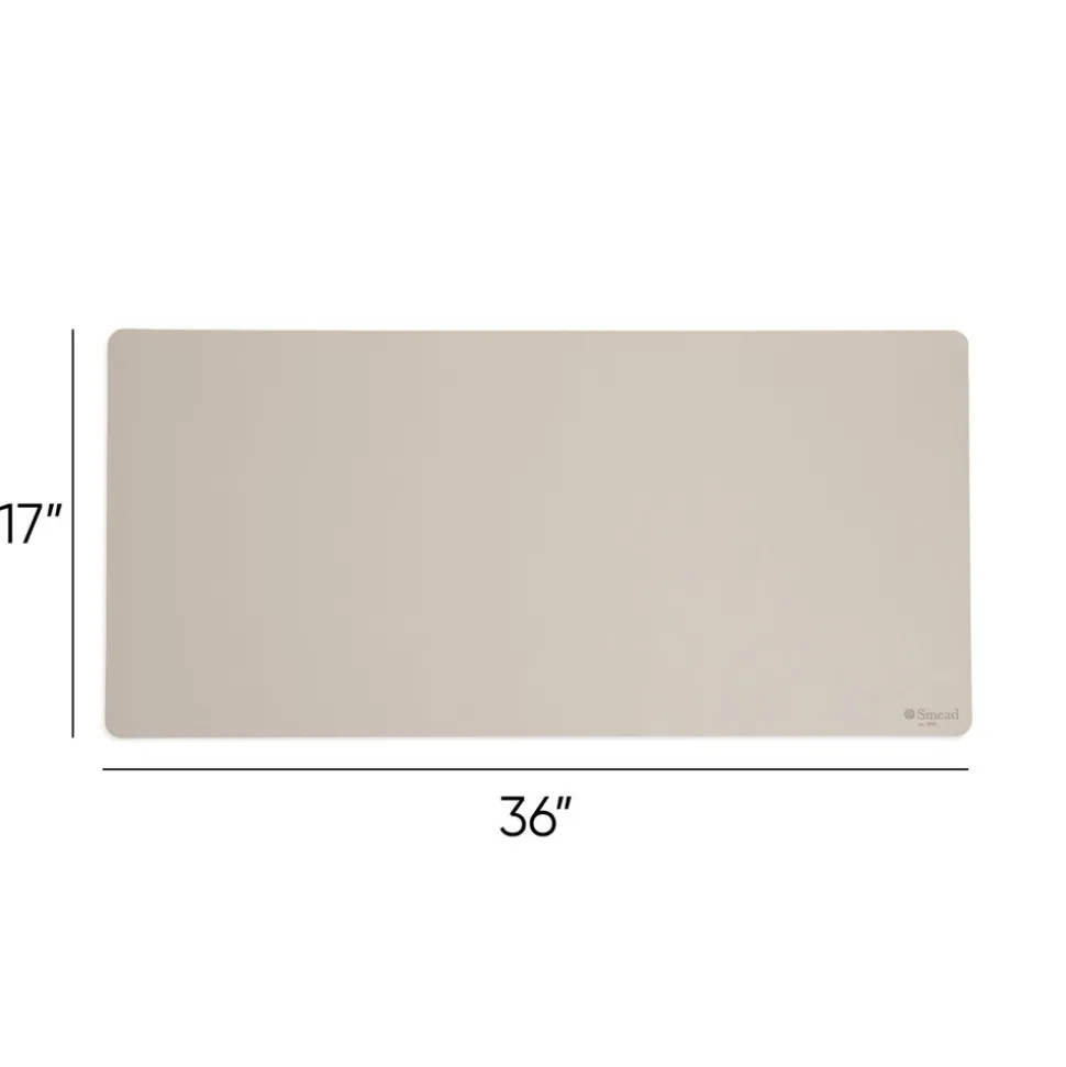 Smead 36 x 17 Vegan Leather Desk Pads - SandStone