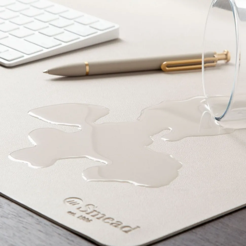 Smead 36 x 17 Vegan Leather Desk Pads - SandStone