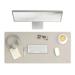 Smead 36 x 17 Vegan Leather Desk Pads - SandStone