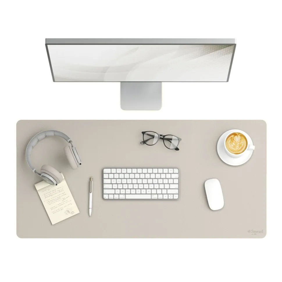 Smead 36 x 17 Vegan Leather Desk Pads - SandStone