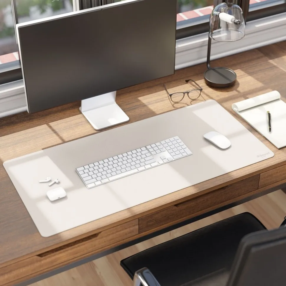 Smead 36 x 17 Vegan Leather Desk Pads - SandStone
