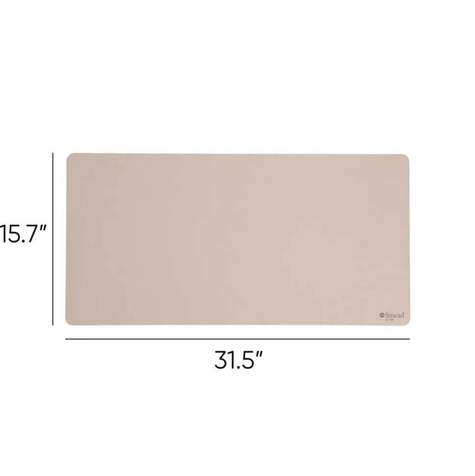 Smead 31.5 x 15.7 Vegan Leather Desk Pads - SandStone