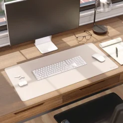 Smead 31.5 x 15.7 Vegan Leather Desk Pads - SandStone