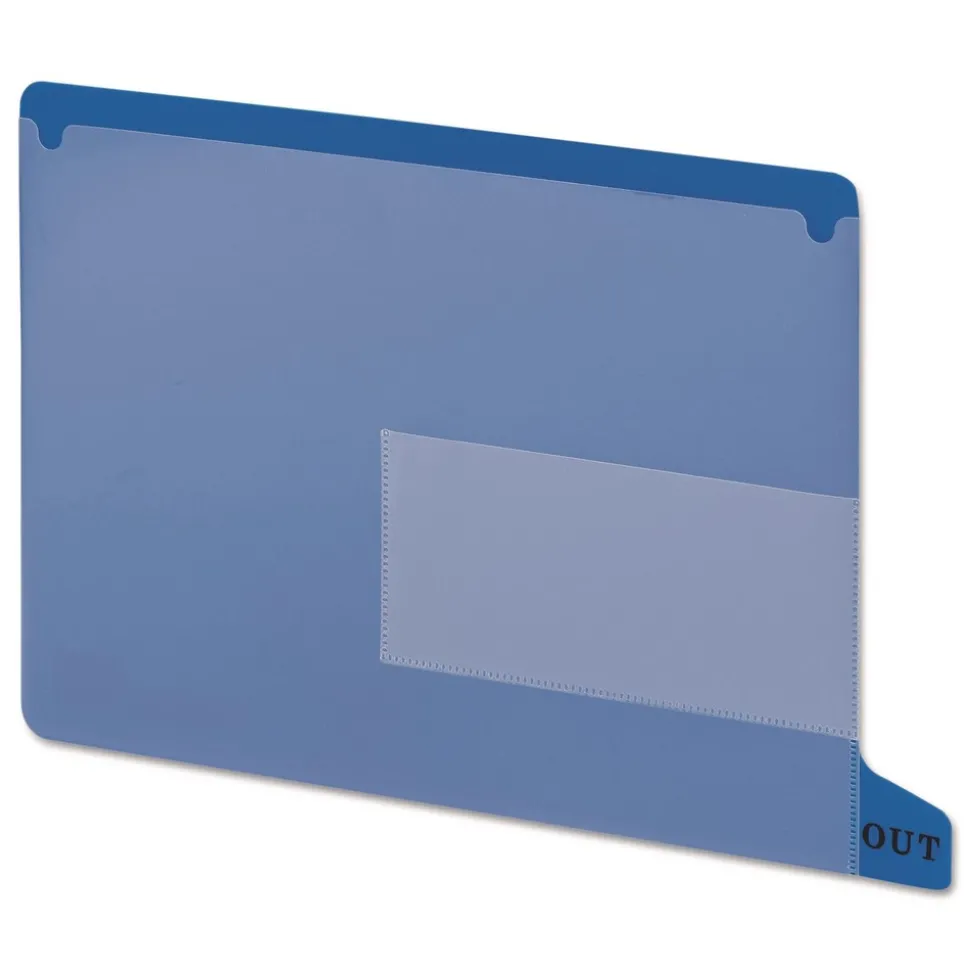 Smead 1/3-Cut End Tab Out 8.5 in. x 11 in. Colored Poly Out Guides with Pockets - Blue (25/Box)