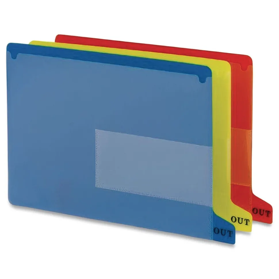 Smead 1/3-Cut End Tab Out 8.5 in. x 11 in. Colored Poly Out Guides with Pockets - Blue (25/Box)