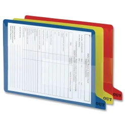 Smead 1/3-Cut End Tab Out 8.5 in. x 11 in. Colored Poly Out Guides with Pockets - Blue (25/Box)