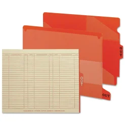 Smead 1/3-Cut End Tab Out 8.5 in. x 11 in. Colored Poly Out Guides with Pockets - Red (25/Box)