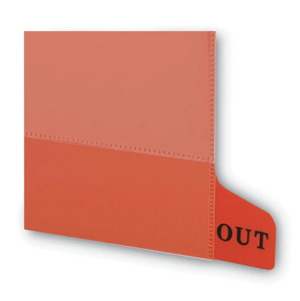 Smead 1/3-Cut End Tab Out 8.5 in. x 11 in. Colored Poly Out Guides with Pockets - Red (25/Box)